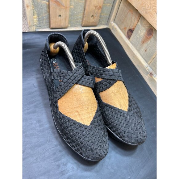 Bernie Mev US 10 Womens Black Woven Elastic Platform Wedge Shoes Size 41 - Picture 3 of 8